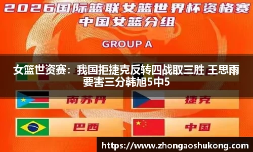 女篮世资赛：我国拒捷克反转四战取三胜 王思雨要害三分韩旭5中5